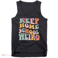 Keep Homeschool Weird Funny Homeschool Mom Retro Groovy Tank Top thumb 0