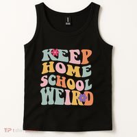 Keep Homeschool Weird Funny Homeschool Mom Retro Groovy Tank Top thumb 2