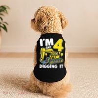 Kids Im 4 And Digging It 4 Years 4th Birthday Excavator Doggie Tank thumb 2