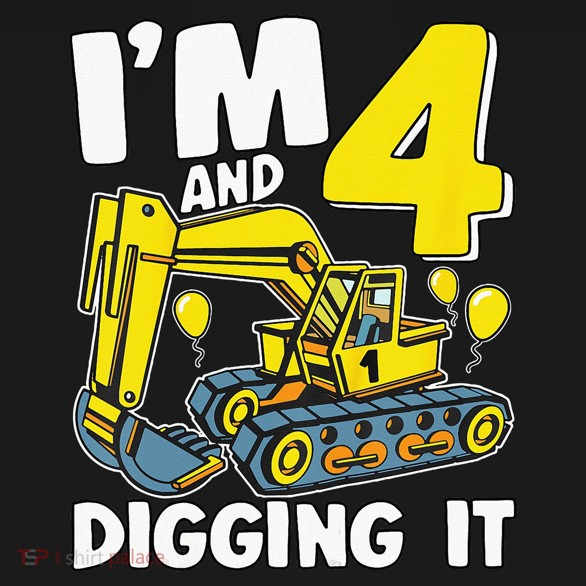 Kids Im 4 And Digging It 4 Years 4th Birthday Excavator Mousepad