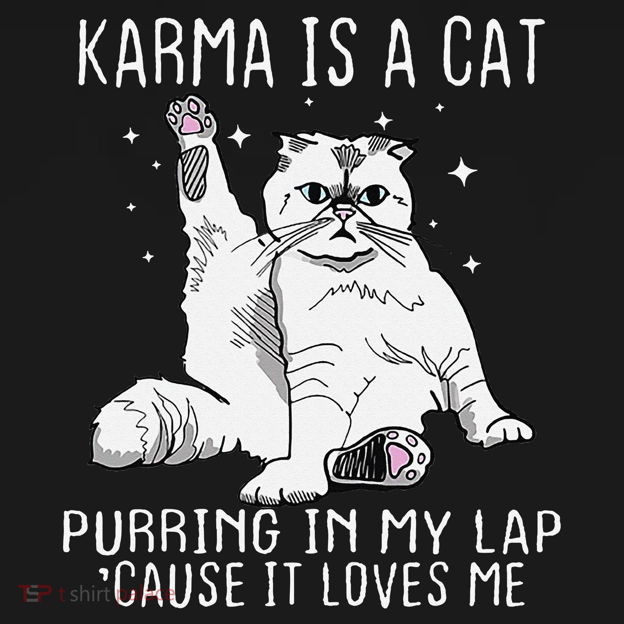 Karma is a Cat Purring in My Lap Cause It's Loves Me Ornament