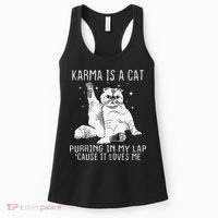 Karma is a Cat Purring in My Lap Cause It's Loves Me Women's Tank Top thumb 0