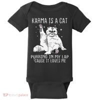 Karma is a Cat Purring in My Lap Cause It's Loves Me Baby Bodysuit thumb 0