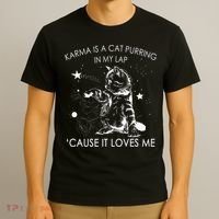 Karma Is A Cat Purring In My Lap Cause It Loves Me Cat Lover T-Shirt thumb 3