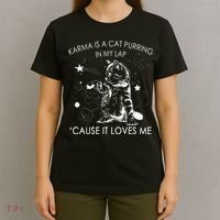 Karma Is A Cat Purring In My Lap Cause It Loves Me Cat Lover T-Shirt thumb 4