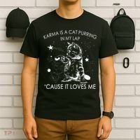 Karma Is A Cat Purring In My Lap Cause It Loves Me Cat Lover T-Shirt thumb 6