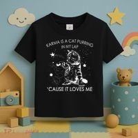 Karma Is A Cat Purring In My Lap Cause It Loves Me Cat Lover Toddler T-Shirt thumb 3