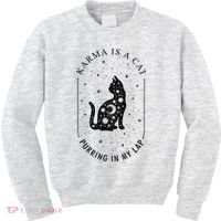 Karma Is A Cat Purring In My Lap Kids Sweatshirt thumb 0