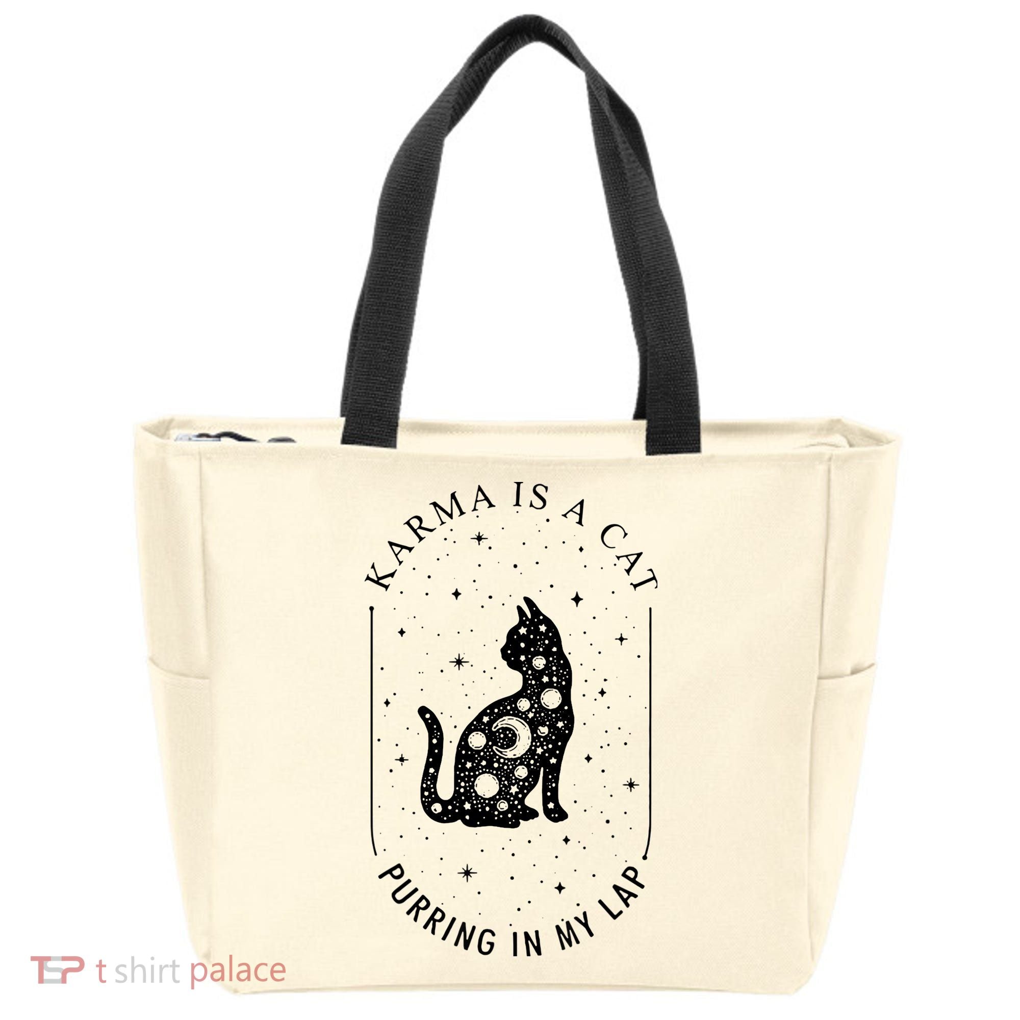 Karma Is A Cat Purring In My Lap Tote Bag