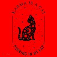 Karma Is A Cat Purring In My Lap Santa Hat thumb 1