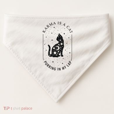 Karma Is A Cat Purring In My Lap USA-Made Doggie Bandana