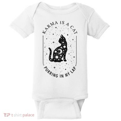Karma Is A Cat Purring In My Lap Baby Bodysuit