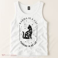 Karma Is A Cat Purring In My Lap Tank Top thumb 2