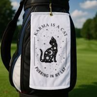 Karma Is A Cat Purring In My Lap Golf Towel thumb 2