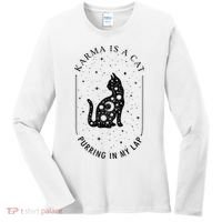 Karma Is A Cat Purring In My Lap Women's Long Sleeve Shirt thumb 0