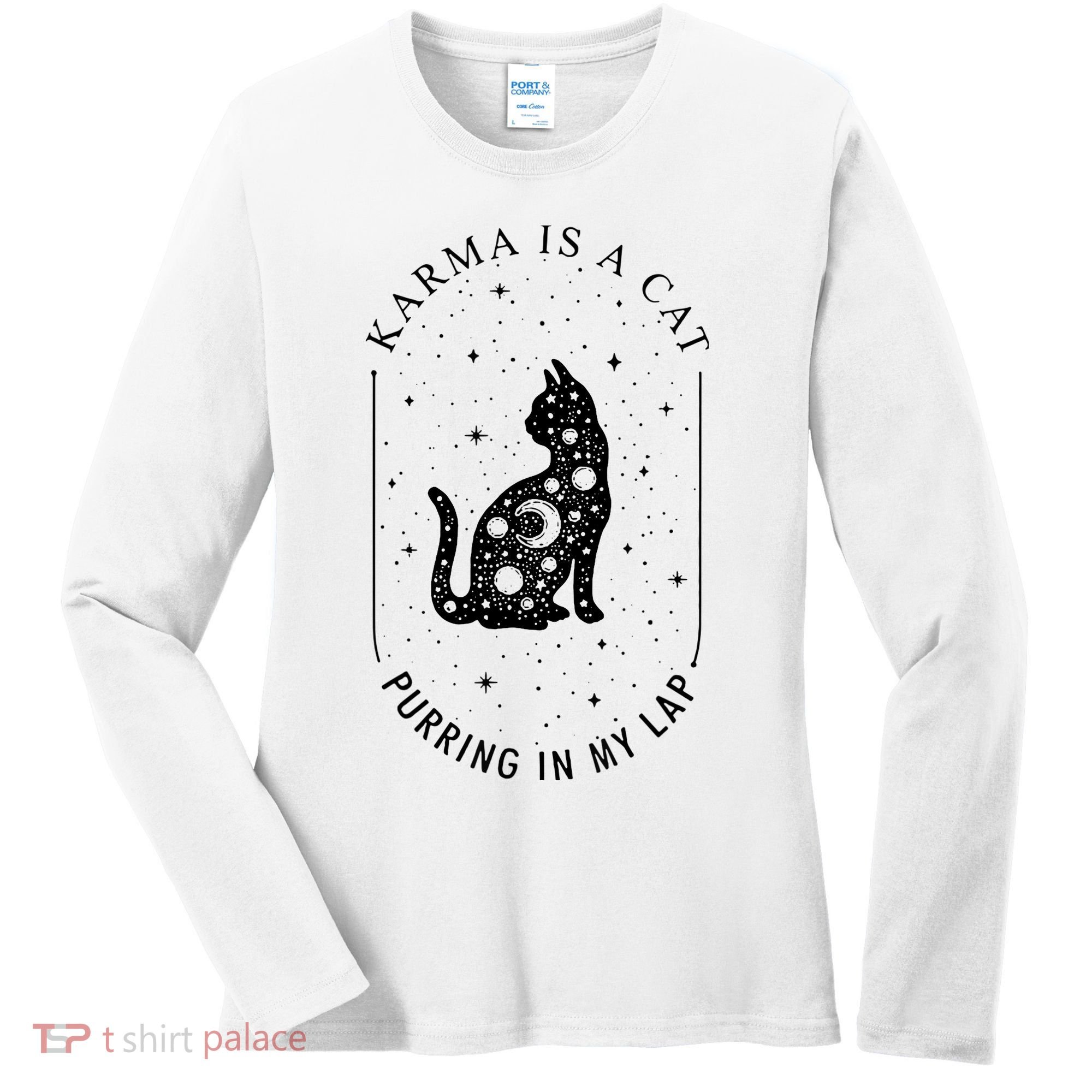 Karma Is A Cat Purring In My Lap Women's Long Sleeve Shirt