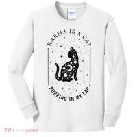 Karma Is A Cat Purring In My Lap Kids Long Sleeve Shirt thumb 0