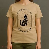 Karma Is A Cat Purring In My Lap Cause It Loves Me T-Shirt thumb 4