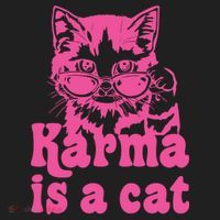 Karma Is A Cat Funny Karma Women's Sweatshirt thumb 2