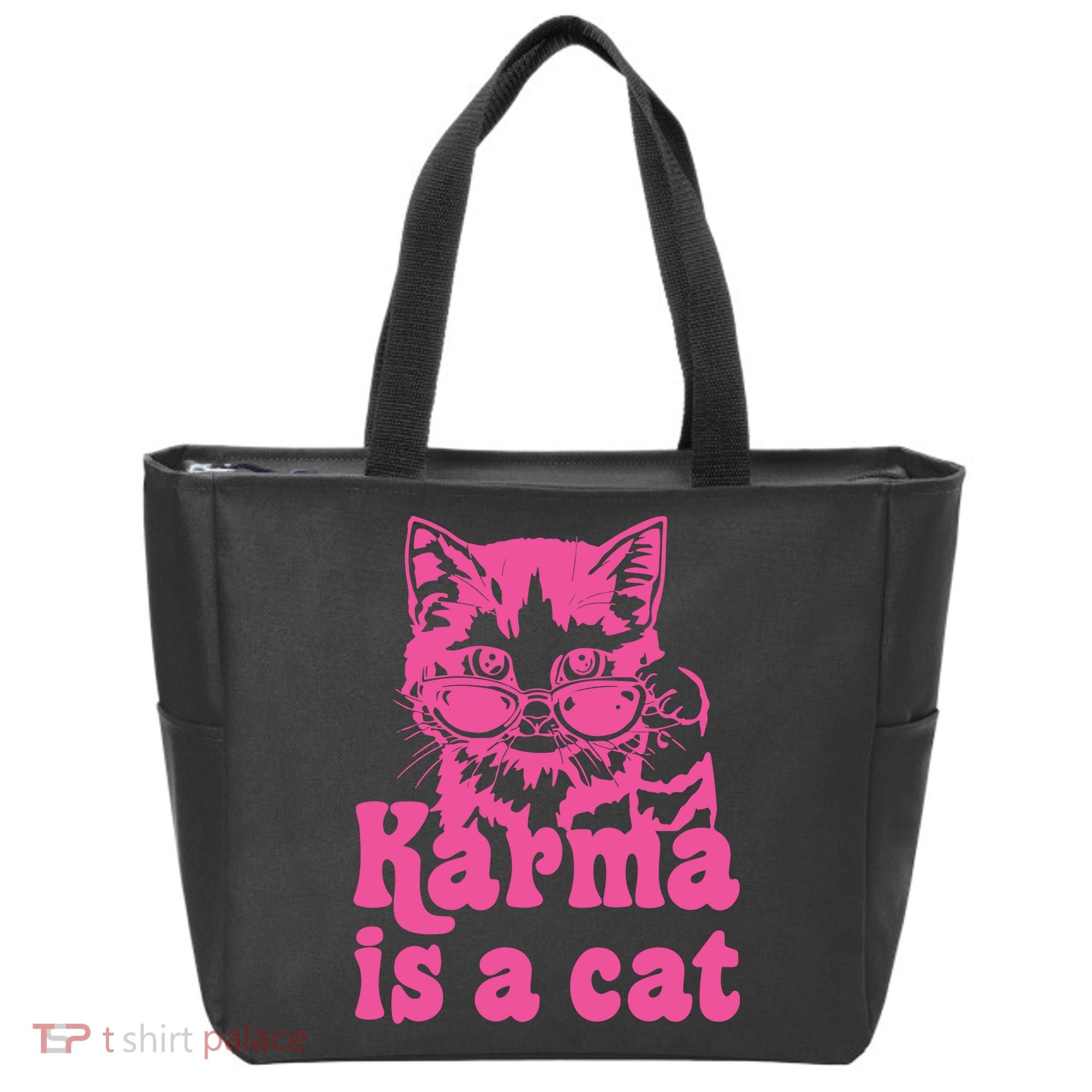 Karma Is A Cat Funny Karma Tote Bag