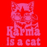 Karma Is A Cat Funny Karma Santa Hat thumb 1
