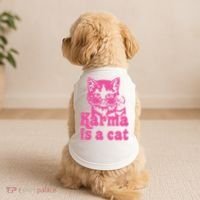 Karma Is A Cat Funny Karma Doggie Tank thumb 2