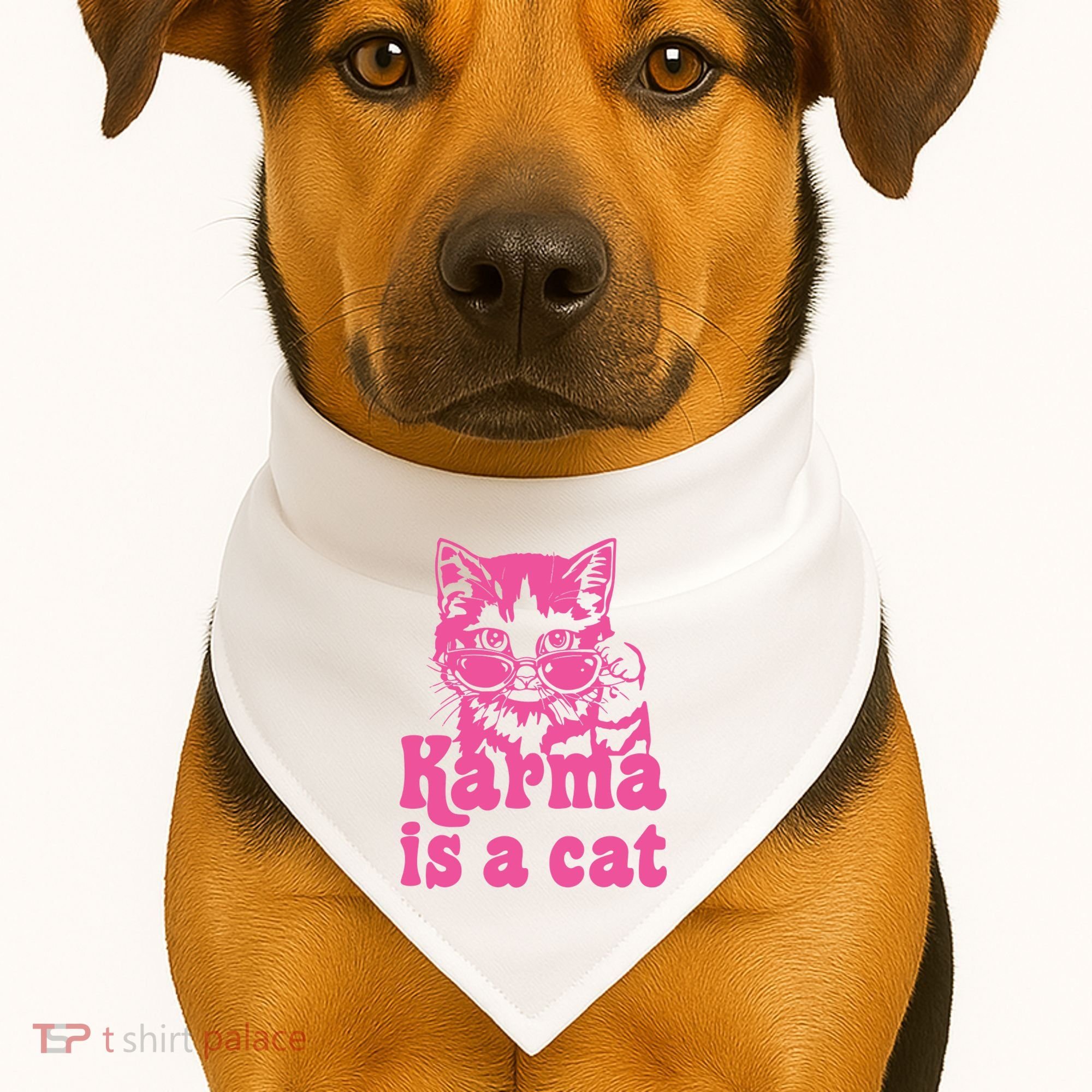 Karma Is A Cat Funny Karma USA-Made Doggie Bandana