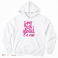 Karma Is A Cat Funny Karma Hoodie thumb 0