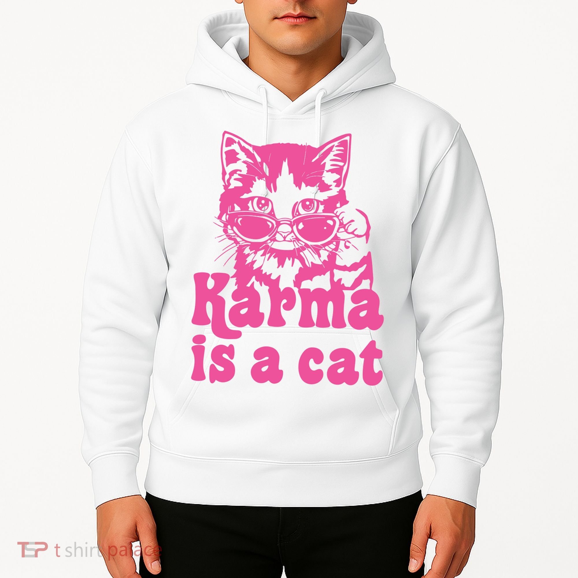 Karma Is A Cat Funny Karma Hoodie