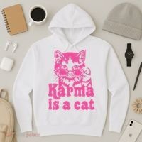 Karma Is A Cat Funny Karma Hoodie thumb 3