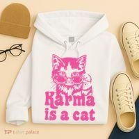 Karma Is A Cat Funny Karma Hoodie thumb 4