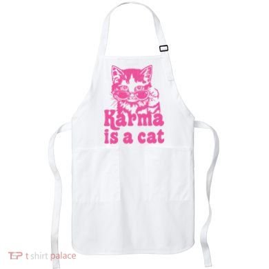 Karma Is A Cat Funny Karma Apron