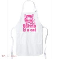 Karma Is A Cat Funny Karma Apron thumb 0