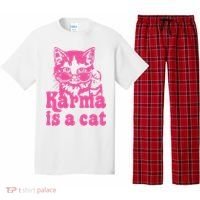 Karma Is A Cat Funny Karma Pajama Set thumb 0
