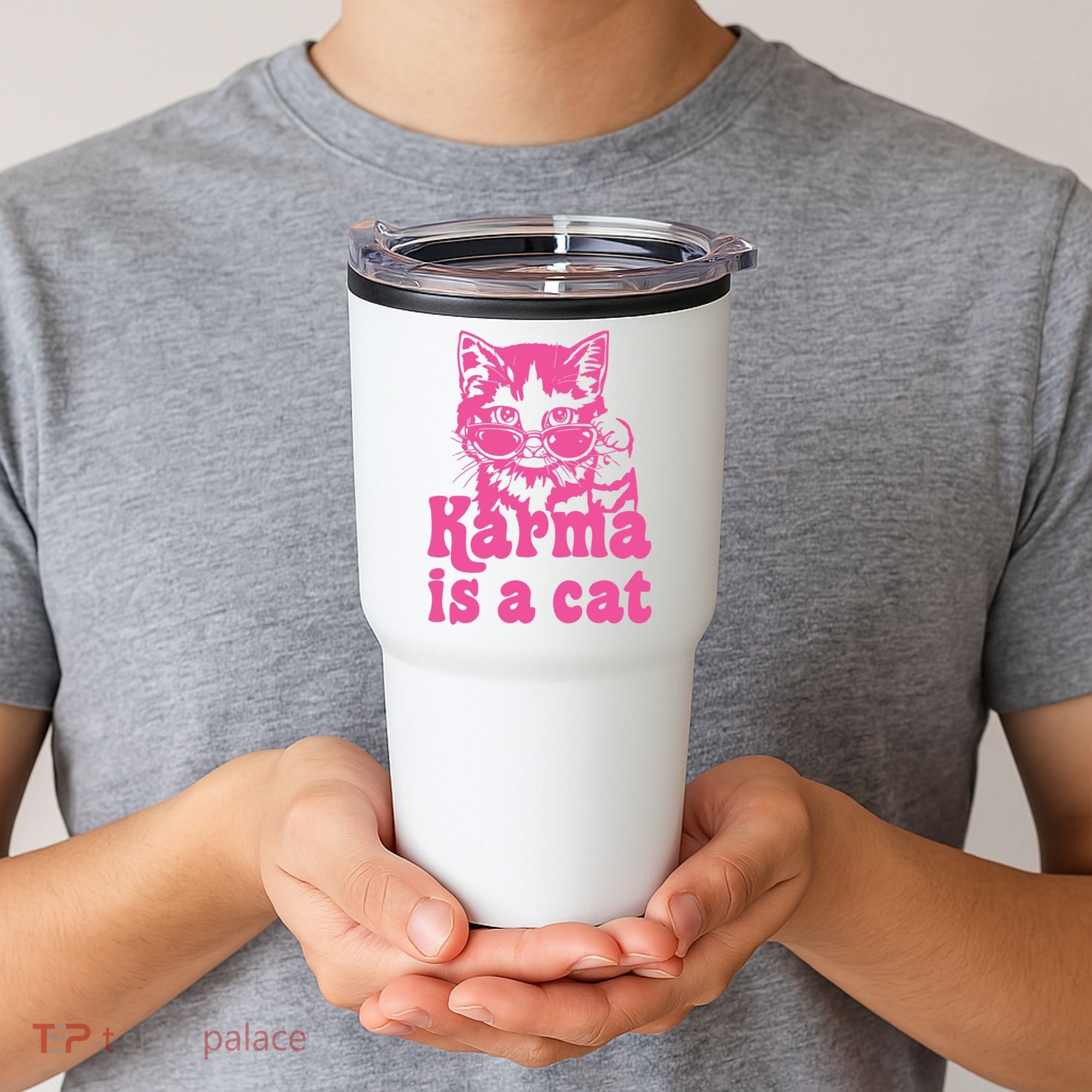 Karma Is A Cat Funny Karma Tumbler