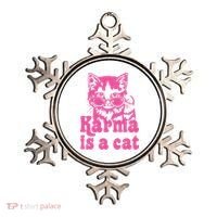 Karma Is A Cat Funny Karma Ornament thumb 0