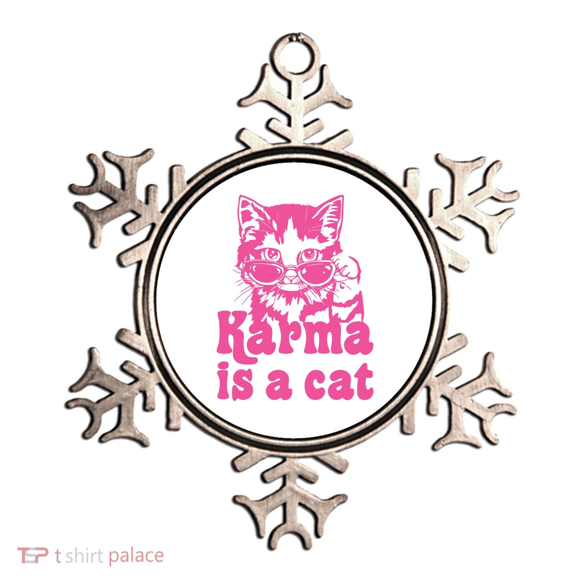 Karma Is A Cat Funny Karma Ornament