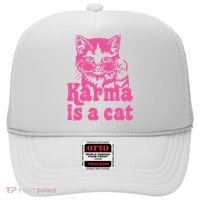 Karma Is A Cat Funny Karma Hat thumb 0