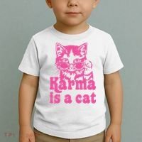 Karma Is A Cat Funny Karma Toddler T-Shirt thumb 2