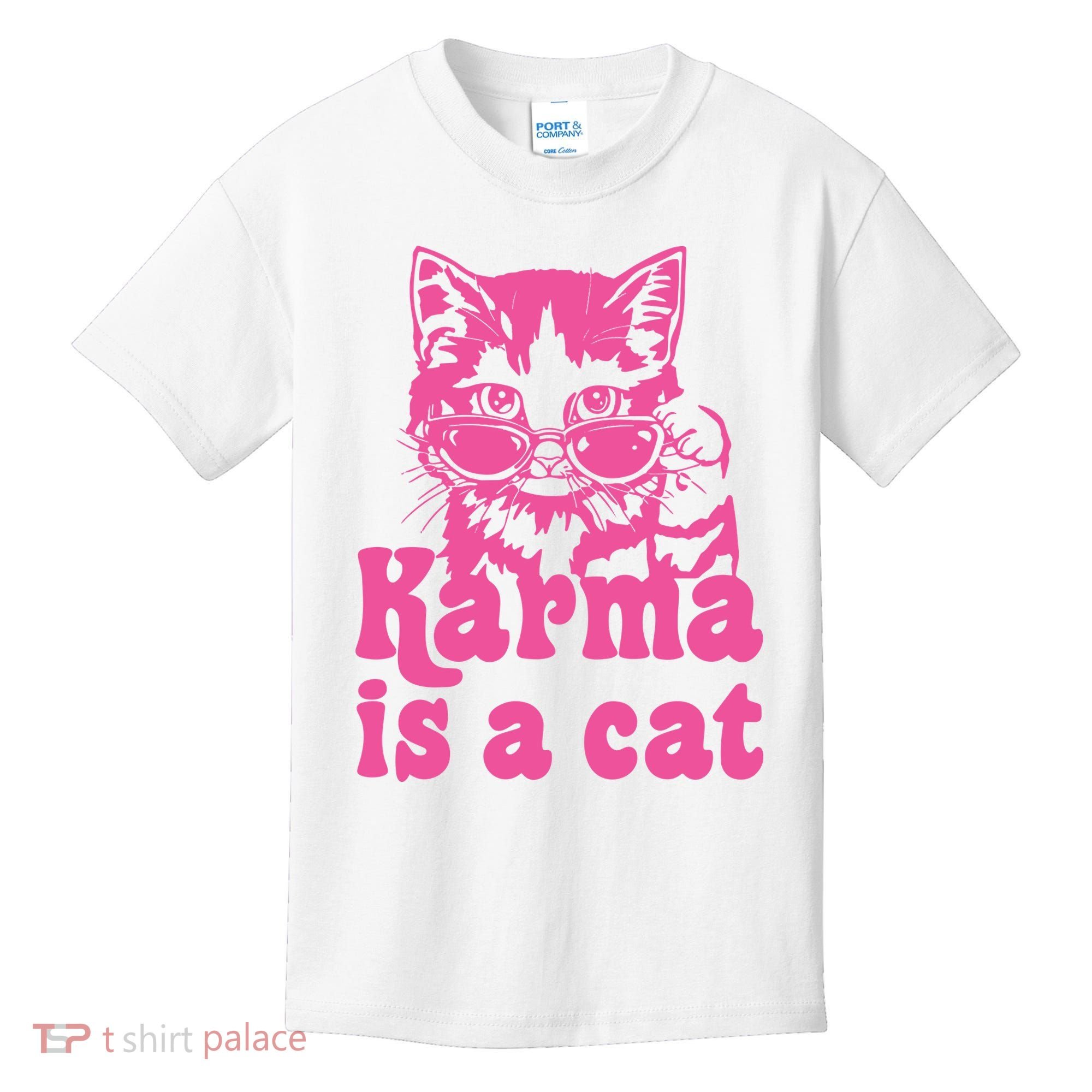 Karma Is A Cat Funny Karma Kids T-Shirt