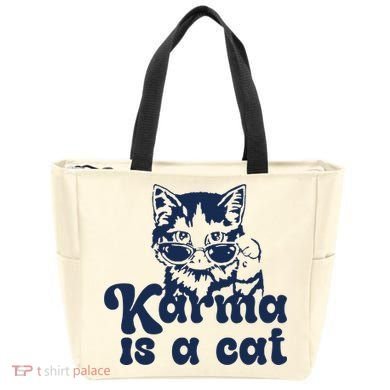 Karma Is A Cat Tote Bag