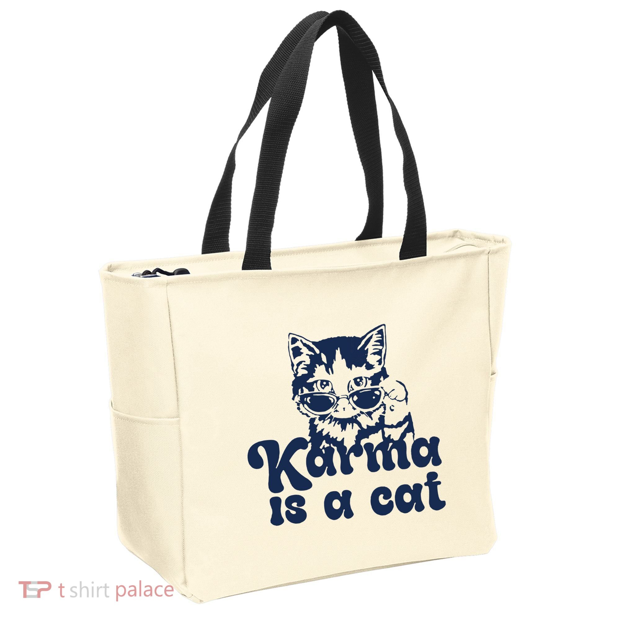 Karma Is A Cat Tote Bag