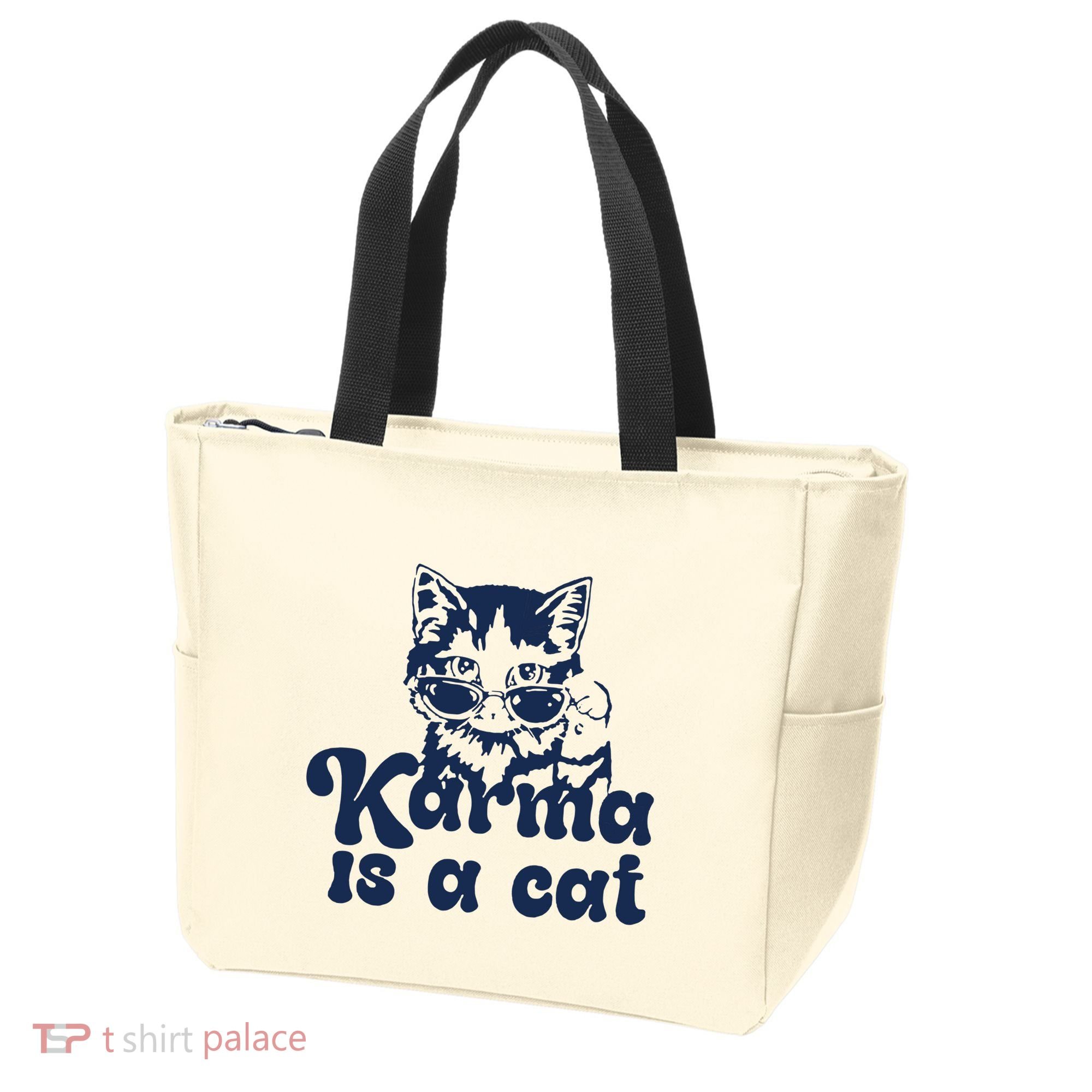 Karma Is A Cat Tote Bag