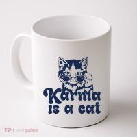 Karma Is A Cat Coffee Mug thumb 0