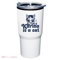 Karma Is A Cat Tumbler thumb 0