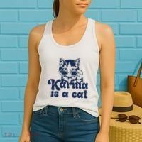Karma Is A Cat Women's Tank Top thumb 2