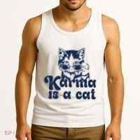 Karma Is A Cat Tank Top thumb 3