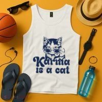 Karma Is A Cat Tank Top thumb 4