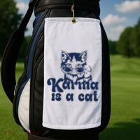Karma Is A Cat Golf Towel thumb 2