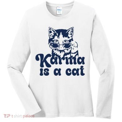 Karma Is A Cat Women's Long Sleeve Shirt
